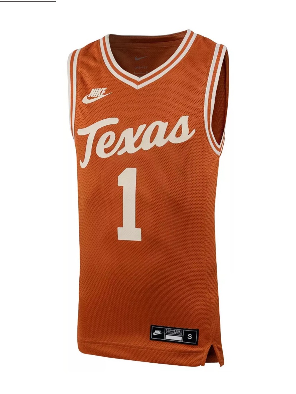 Nike Texas youth Burnt Orange Basketball Jersey #1, size large - Picture 2 of 9
